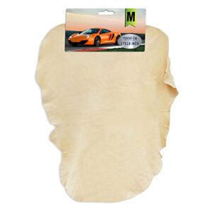 Chamois Cloth for Car 20'' x 27.6'' (3.7 sq ft) Shammy Towel Car Wash Drying Towel Absorbent Real Leather Lint Free Streak Free Cleaning Cloth