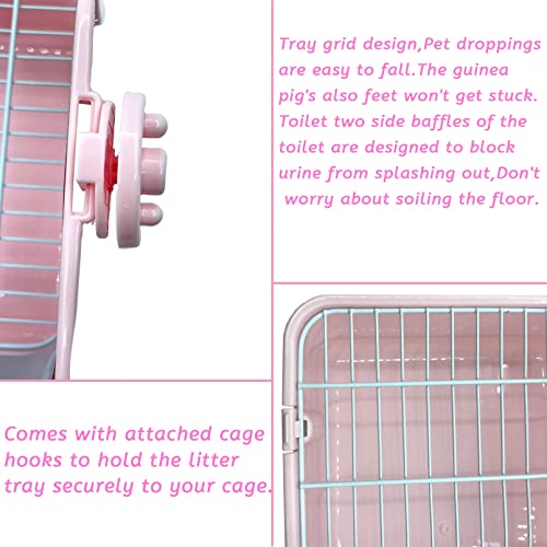 kathson Guinea Pig Litter Box,Bunny Potty Training,Plastic Square Small Animal Toilet,for Hamster Chinchilla Ferret Hedgehog Gerbil (Pink)