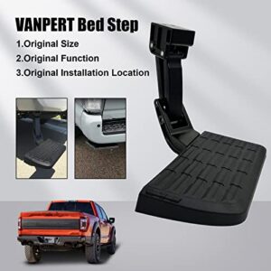 75312-01A  7531201A Truck Bed Side Step Retractable Bumper Step for F150 Pick up Truck 2015-2020 Bumper Step Tailgate Step Truck Bed Step,Black