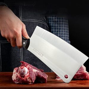 Kitory Meat Cleaver Knife 7'' Heavy Duty Meat Chopper Butcher Knife Bone Cutter Bone Chopping Knife - Full Tang 7CR17MOV High Carbon Stainless Steel - Wenge Wood Handle