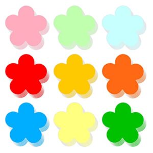 mamunu 72 pcs large flower cutouts paper, assorted 9 colors spring flower cutouts classroom wall bulletin board decoration, 6 inch cutouts for kids diy crafts projects school party decorations