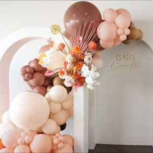 Dusty Pink Brown Balloon Garland Nude Tan Pink Rose Gold Metallic Double Stuffed Latex Party Balloons For Baby Shower Birthday Wedding Bachelorette Party Decorations