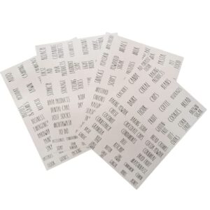 rae dunn | transparent labels w black font / water-resistant •180 organizing labels for kitchen • bathroom • laundry • garage • generic (rae dunn | 180 bathroom & laundry organizing labels)