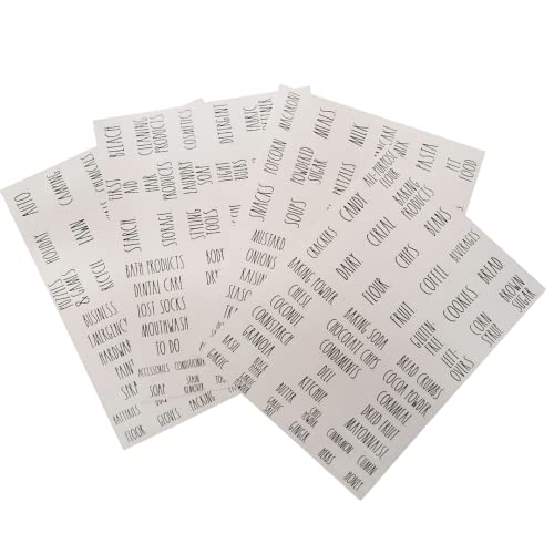 Rae Dunn | Transparent Labels w Black Font / Water-Resistant •180 Organizing Labels for Kitchen • Bathroom • Laundry • Garage • Generic (Rae Dunn | 180 Bathroom & Laundry Organizing Labels)