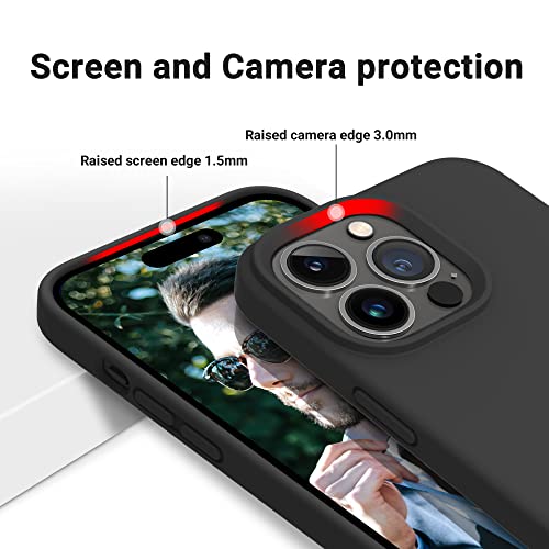 OTOFLY Designed for iPhone 14 Pro Case, Silicone Shockproof Slim Thin Phone Case for iPhone 14 Pro 6.1 inch (Black)