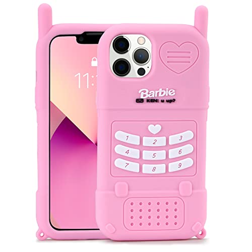 Filaco Silicon Case Fit for iPhone 13 Pro Max 6.7inch, 3D Cute Cartoon Pink Retro Cover, Kawaii Soft Shockproof Protective Phone Case for Women & Girls