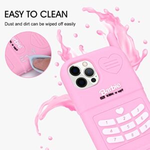 Filaco Silicon Case Fit for iPhone 13 Pro Max 6.7inch, 3D Cute Cartoon Pink Retro Cover, Kawaii Soft Shockproof Protective Phone Case for Women & Girls