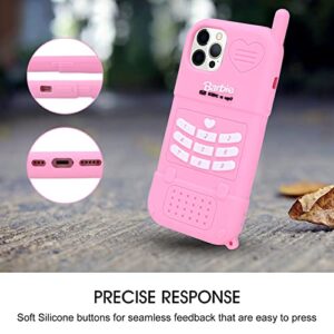Filaco Silicon Case Fit for iPhone 13 Pro Max 6.7inch, 3D Cute Cartoon Pink Retro Cover, Kawaii Soft Shockproof Protective Phone Case for Women & Girls