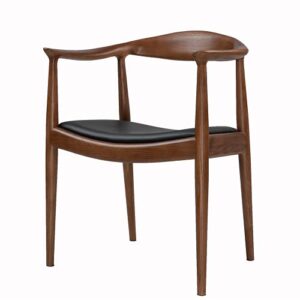 Forsho Kennedy Armchair Upholstered Dining Chair, Presidential Mid-Century Modern Accent Chair in Walnut