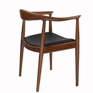 Forsho Kennedy Armchair Upholstered Dining Chair, Presidential Mid-Century Modern Accent Chair in Walnut