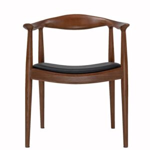 Forsho Kennedy Armchair Upholstered Dining Chair, Presidential Mid-Century Modern Accent Chair in Walnut