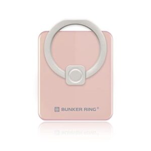 bunker ring edge, cell phone ring grip stand, 360°rotation metal ring, compatible with most smartphones (blush gold)