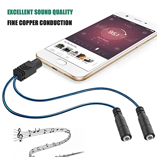 Headphone Splitter for 2 Headphones 2 Way 3.5mm Adapter Aux Cable Mini Jack Male to Dual Female Stereo Audio Y Splitter Couple Adapter Compatible with iPad iPhone iPod MacBook PC Amplifier Speaker
