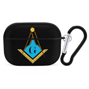 color freemason symbol compatible with airpods pro case cover full body shockproof hard shell protector with keychain