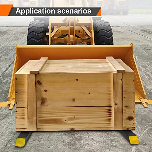 Clamp-On Pallet Forks 60" Total Length 4000 LB Capacity Heavy Duty Front Loader Forks for Loader Bucket Skid Steer Tractor