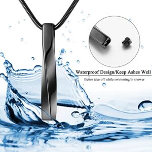 2 PCs Cremation Jewelry for Ashes Twist Bar Urn Necklace for Ashes Cremation Memorial Jewelry Stainless Steel Ashes Jewelry Keepsakes For Women Men