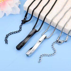 2 PCs Cremation Jewelry for Ashes Twist Bar Urn Necklace for Ashes Cremation Memorial Jewelry Stainless Steel Ashes Jewelry Keepsakes For Women Men
