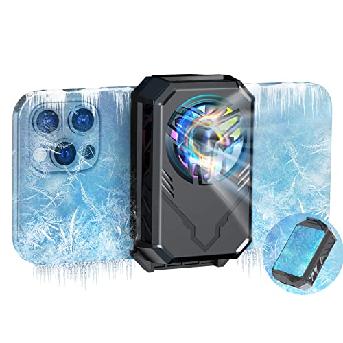 Phone Cooler Semiconductor Radiator Keep Phone Cool and Fast, Phone Cooling Fan For Gaming PUBG Live Broadcast, 4-7.5inches iPhone/Android Cellphone Cooler, Noiseless Portable Phone Cooling Case