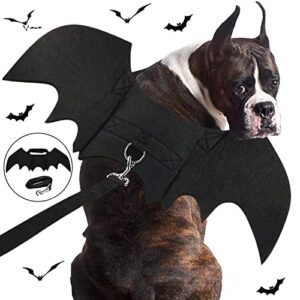 strangefly halloween dog bat costume, dog bat wings with pet leads, funny dog cool apparel decoration, dress up party accessories for cat puppy small medium large dog doggy outfits (x-large)