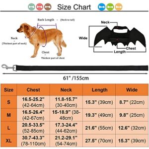 Strangefly Halloween Dog Bat Costume, Dog Bat Wings with Pet Leads, Funny Dog Cool Apparel Decoration, Dress Up Party Accessories for Cat Puppy Small Medium Large Dog Doggy Outfits (X-Large)