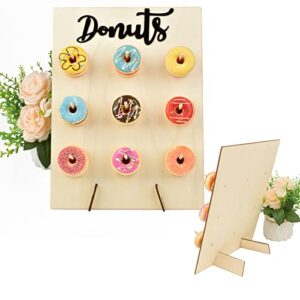 tiandirenhe donuts stand, wooden donut wall mount, donut wall, donut holder, can be used for weddings, birthdays, parties, anniversaries, restaurants, pastry decoration (15.3x11.8 inch)
