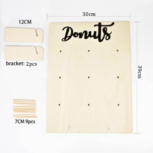 Tiandirenhe Donuts Stand, Wooden Donut Wall Mount, Donut Wall, Donut Holder, Can Be Used for Weddings, Birthdays, Parties, Anniversaries, Restaurants, Pastry Decoration (15.3x11.8 inch)