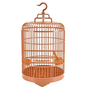 villcase vintage bird cage decorative hanging bird cage with feeder, plastic round birdcages house bird carrier for small birds parrot parakeets finches cockatiels canary cage bird cages