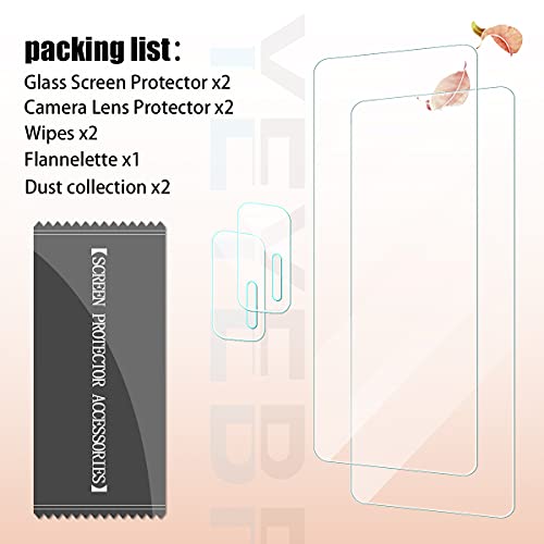 Moto G Stylus 2021 Screen Protector + Camera Lens Protectors by YEYEBF, [2 Pack] Tempered Glass Screen Protector [Bubble-Free][Case-Friendly] Screen Protector Glass for Moto G Stylus 2021