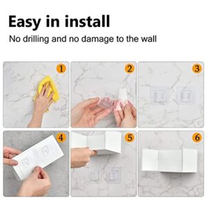 10 Pairs Double Sided Adhesive Hooks 5KG(Max) -Wall Hooks for Hanging,Without Punching and Nails,Transparent Hook Easy to Paste for Kitchen Bathroom Hooks,20 Psc