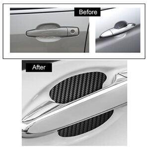 jeseny 4PCS Car Door Handle Sticker, Universal for Most Car Handles, Carbon Fiber Anti-Scratches Car Door Cup Protector, Non-Marking Auto Door Handle Protective Film (Black)