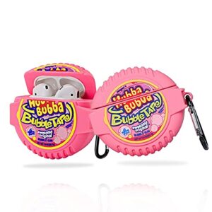 compatible with airpods case cover (pink bubble gum)