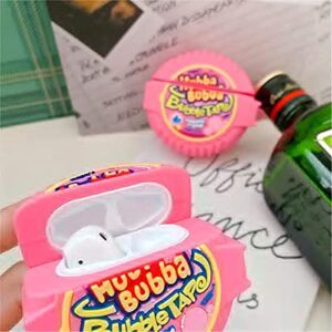 Compatible with AirPods Case Cover (Pink Bubble Gum)