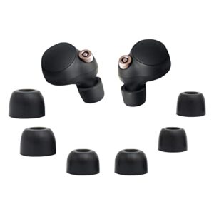 6 pairs memory foam earbud tips for wf-1000xm4 ear tips foam ear tips with wf-1000xm4 replacement tips 6 pairs, sml, black