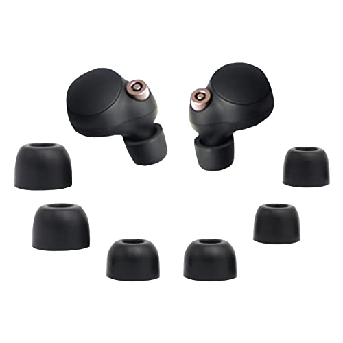 6 Pairs Memory Foam Earbud Tips for WF-1000XM4 Ear Tips Foam Ear Tips with WF-1000XM4 Replacement Tips 6 Pairs, SML, Black