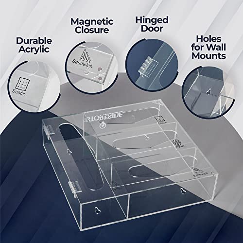 STORESIDE Acrylic Ziplock Bag Organizer - Plastic Bag Organizer - Ziplock Bag Organizer For Drawer - Compatible With All Brands - Mess Free Drawer