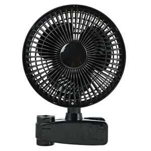 healsmart 6 inch clip fan, portable grow tent fan, 2-speeds 90° oscillating small clamp fan with 15w 53" plug cord for stroller bed, table, desk, bunk, dorm (black)
