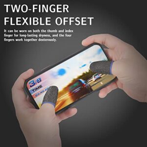 QUEEN KING 30 Pieces Gaming Finger Sleeves, 0.15mm Superconducting Nanofibers Silver Fiber Finger Sleeve, Anti-Sweat Breathable Finger Covers with a scrub box for All Touchscreen Devices