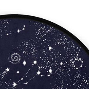 Space Galaxy Constellation Round Area Rug Star Sky Space Doormat Non-Slip Floor Mat Round Area Rug Carpet for Bedroom Living Room Study Playing Carpet, 3' Diameter