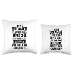 Best Lung Transplant Gift Lung Stuff & Accessories Cool Men Women Lung Transplant Survivor Throw Pillow, 18x18, Multicolor