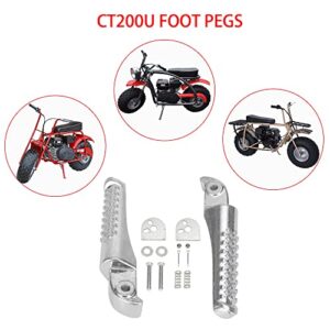 GREHUA Foot Pegs Footrest Bracket Set Assembly for 6.5Hp 212cc 196cc Coleman CT200U Trail 200 CT200U-EX BT200X CT200U-EXR CT100U Trail 100 Left Right Silver 2 pack Powersports Motor Mini Bike Parts