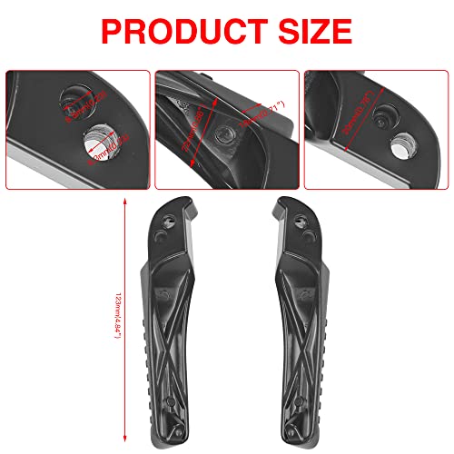 GREHUA Foot Pegs Footrest Bracket Set Assembly Kit for Coleman BT200X CT200U-EX CT200U-EXR CT200U Trail 200 CT100U Trail 100 212cc 196cc 6.5Hp Powersports Motor Mini Bike Parts Left Right 2 pack Black