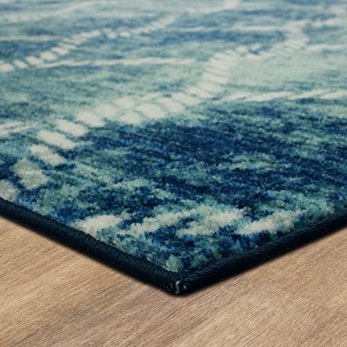 Mohawk Home Diamond Rope Modern Contemporary Nautical Coastal Aqua Blue 3' x 5' Area Rug Perfect for Kitchen, Living Room, Dining Room