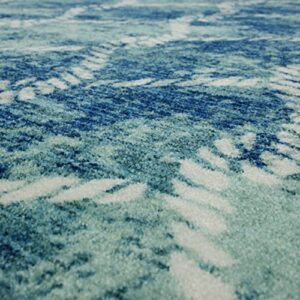 Mohawk Home Diamond Rope Modern Contemporary Nautical Coastal Aqua Blue 3' x 5' Area Rug Perfect for Kitchen, Living Room, Dining Room