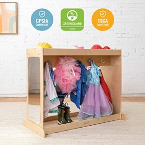 ECR4Kids Streamline Dress-Up Island, Costume Organizer, Natural