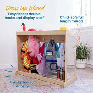 ECR4Kids Streamline Dress-Up Island, Costume Organizer, Natural