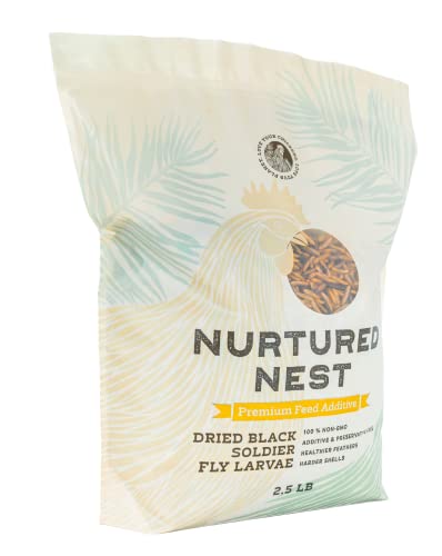 Nurtured Nest Premium Black Soldier Larvae - High Protein/High Calcium Chicken Treats - Better Than Mealworms - Non-GMO, Additive Free (2.5 lb)