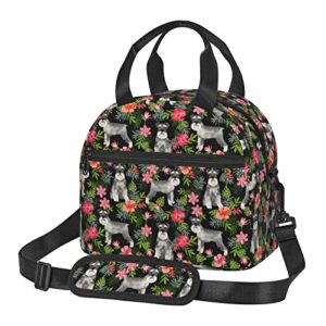 nhgfvt lunch bag for women/men cooler tote bag freezable schnauzer lunch box with adjustable shoulder strap one size