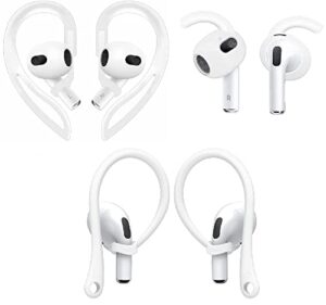 3 pairs 3 style ear hooks compatible with airpods 3 accessories compatible with airpods 3 earhooks ear hook,white/clear a3