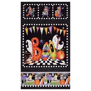henry glass glow in the dark boo! boo banner 24" panel multi, fabric by the yard
