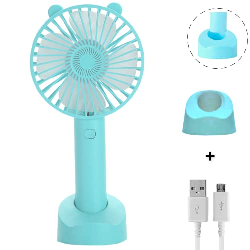 Mini handheld portable fan, 3 speeds, handheld fan, small portable fan, battery fan, usb fan portable rechargeable, lash fan, travel fan, phone fan, face fan(blue)